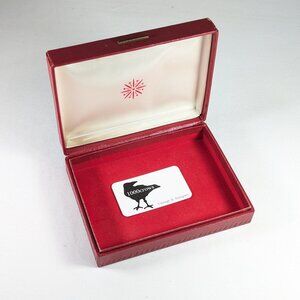 Vintage Acushnet / Titleist gold accessory storage box, vintage red trinket box